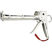 Пистолет для герметика, 310 мл, "полуоткрытый", хромированная, зубчатый шток 7 мм. MATRIX