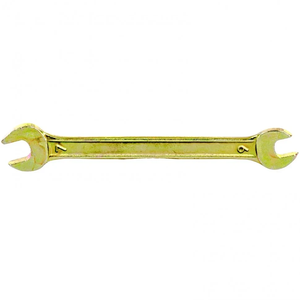 Ключ рожковый, 6 х 7 мм, желтый цинк. СИБРТЕХ