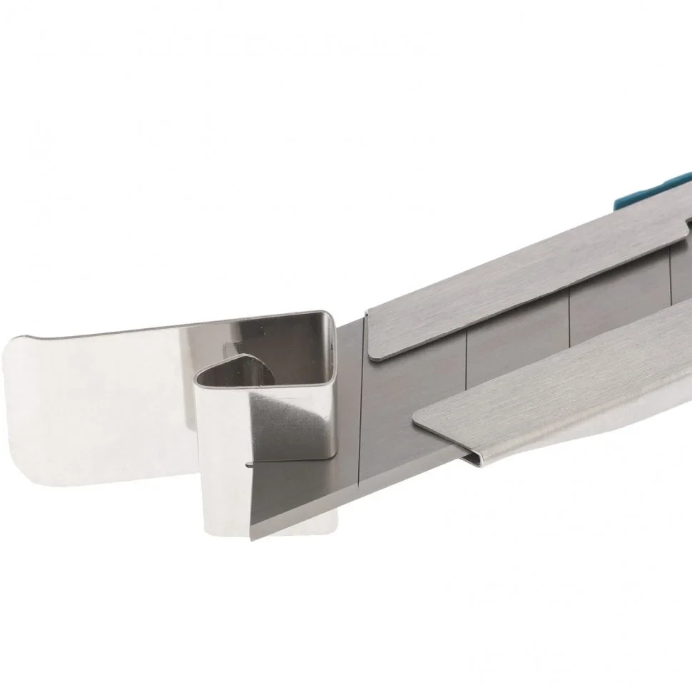 Нож 195 мм, металлический корпус, выдвижное сегментное лезвие 25 мм (SK-5), металлическая направляющая, клипса - фото 3 - id-p103210187