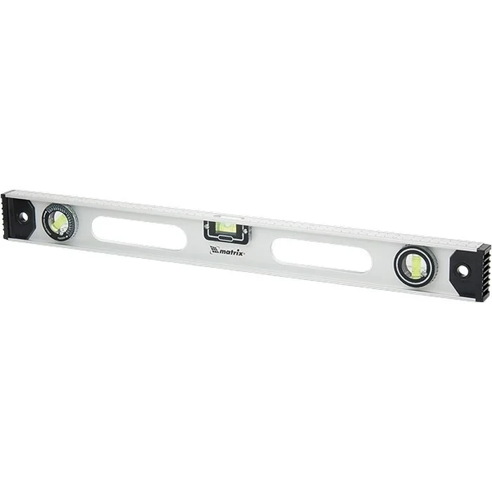 Уровень алюминиевый "Рельс", 2000 мм, 3 глазка (1 поворотный). MATRIX