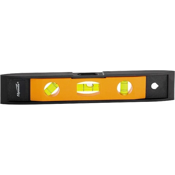 Уровень, 225 мм, 3 глазка, пластмассовый "Торпедо" (II). SPARTA