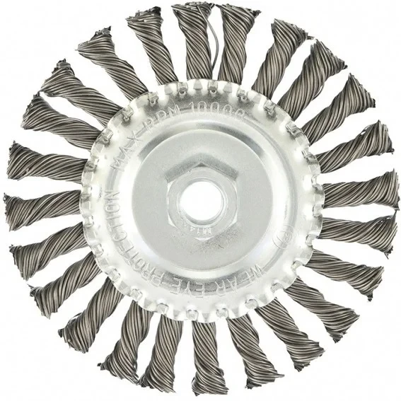 Щетка для УШМ 125 мм, М14, плоская, крученая проволока 0,8 мм. MATRIX, фото 1