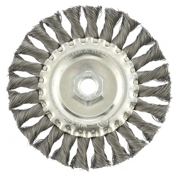Щетка для УШМ 125 мм, М14, плоская, крученая проволока 0,35 мм. MATRIX, фото 1