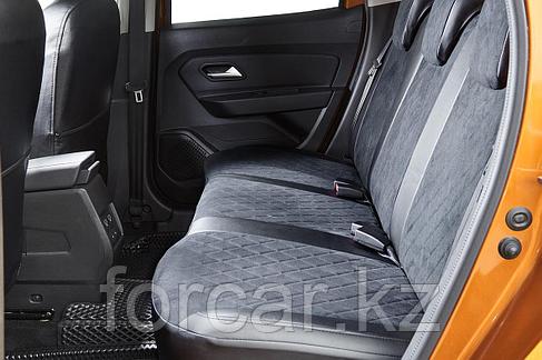 Чехлы для Subaru Forester 2012-2018 черная алькантара ромб, фото 2