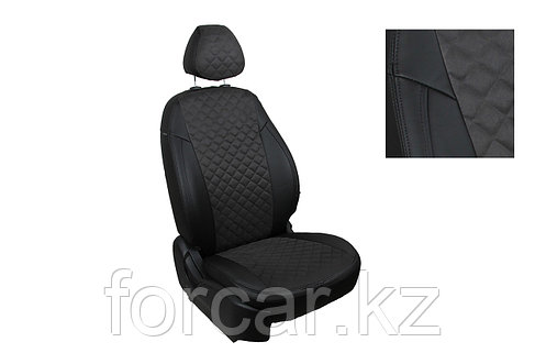 Чехлы для Nissan Qashqai 2014-2022 черная алькантара ромб, фото 1