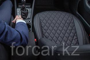 Чехлы для Subaru Forester 2012-2018 черная экокожа ромб, фото 2