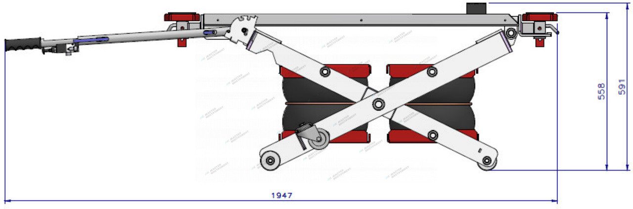 Передвижной ножничный пневмоподъемник ASTRA miniLIFT AE100.1 CLASSIC - фото 5 - id-p13142239