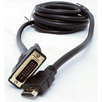 Шнур HDMI - DVI-D с фильтрами, длина 1,5 метра (GOLD) (PE пакет) REXANT