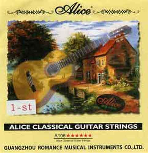 Отдельная 1-ая струна для классической гитары, Сильное натяжение, Alice AC106-H-1