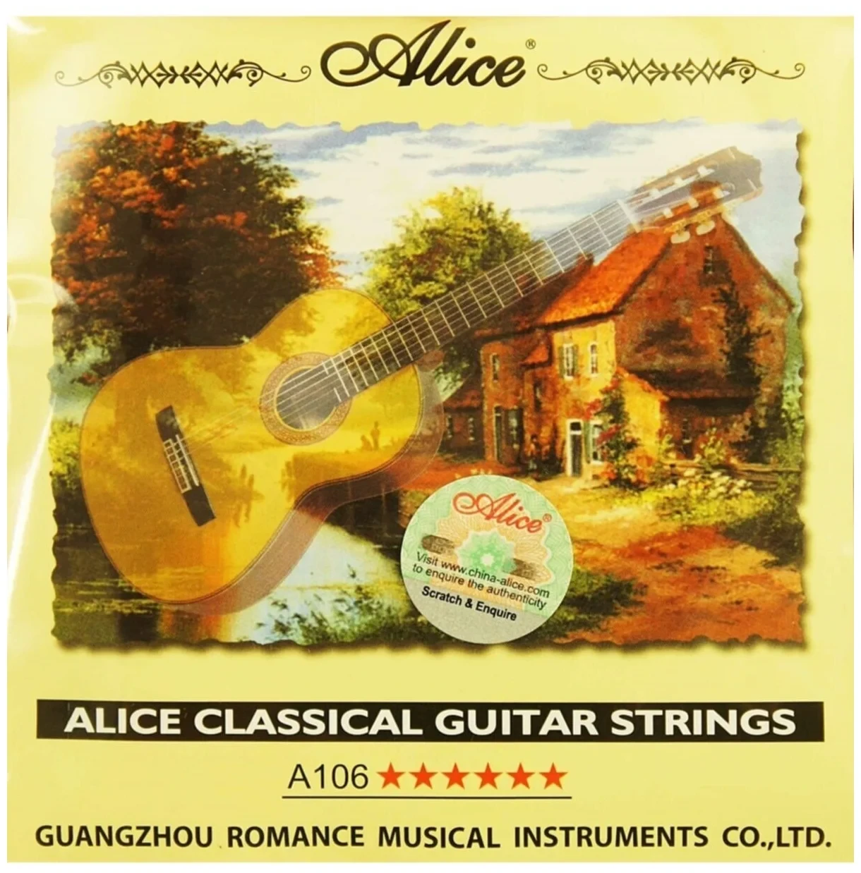 Отдельная 6-ая струна для классической гитары, Сильное натяжение, Alice AC106-H-6