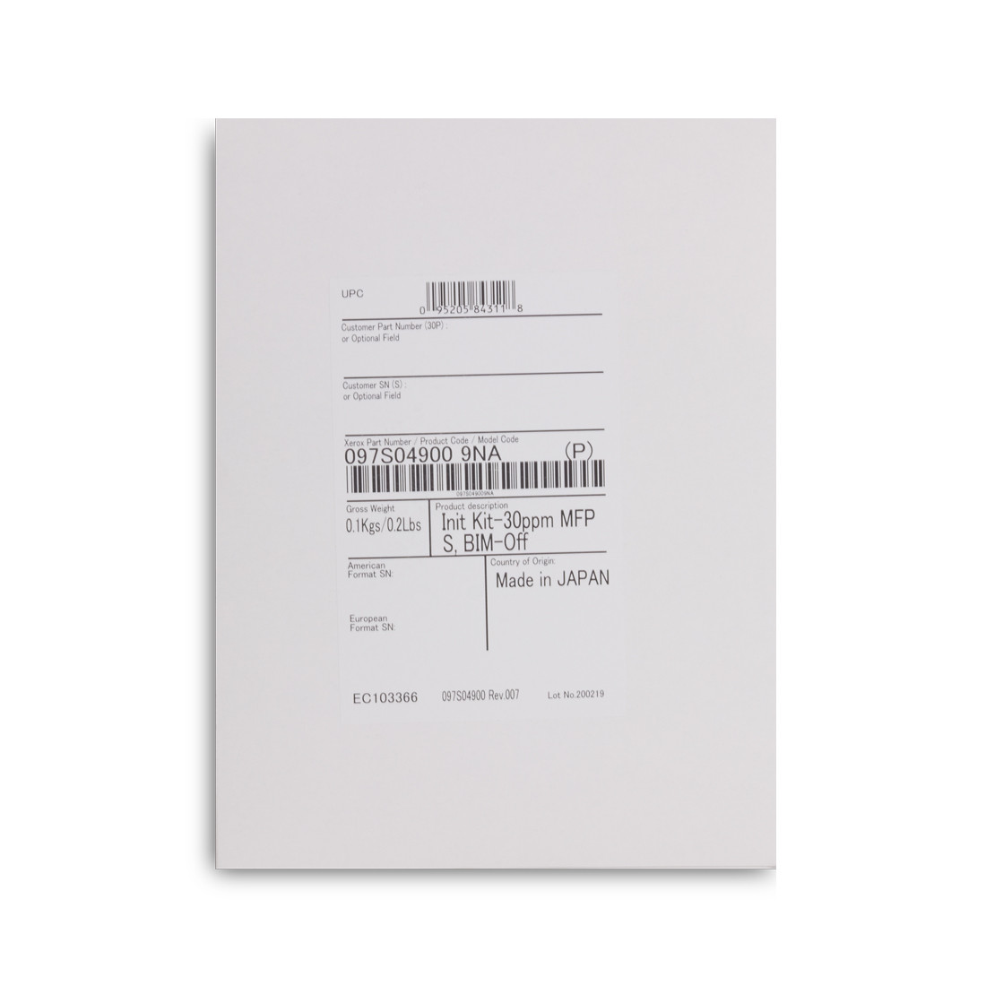 Комплект инициализации Xerox VersaLink B7030 (097S04900)