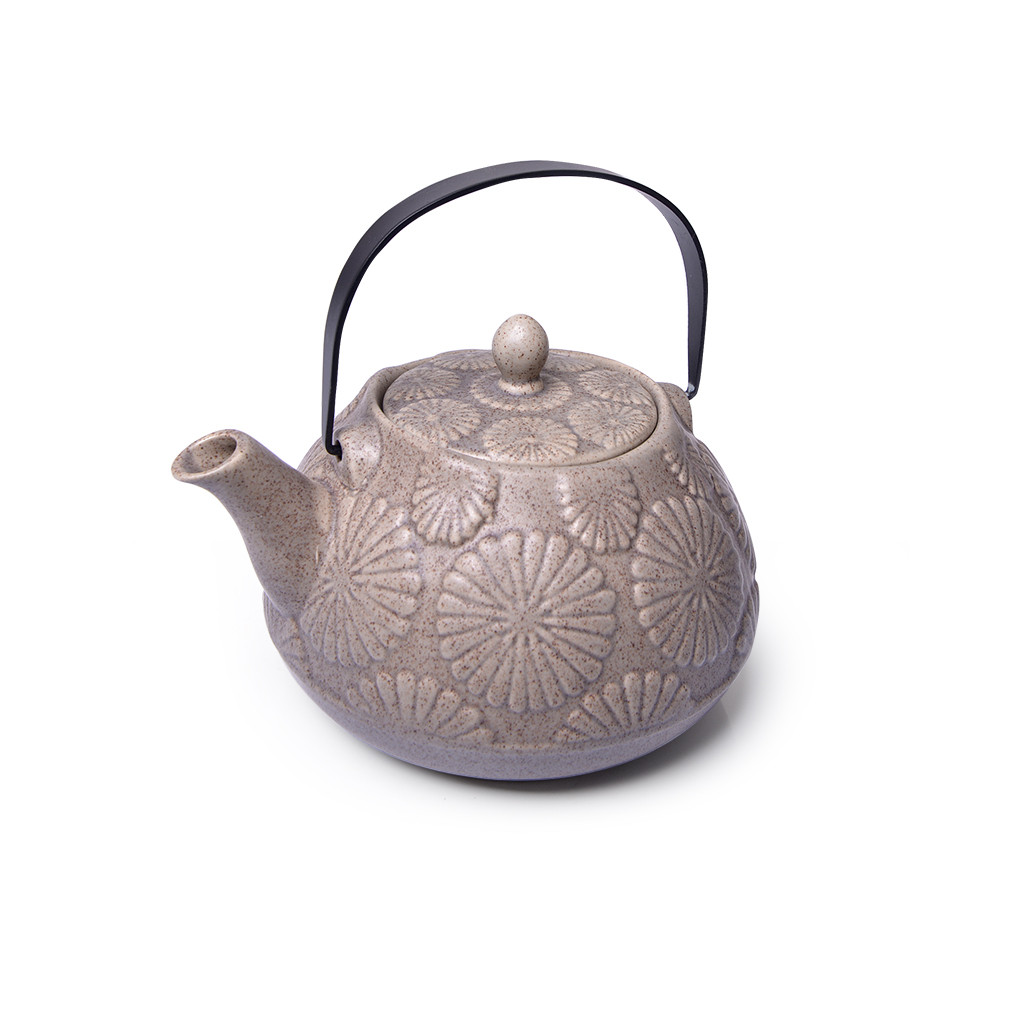 Заварочный чайник 1100 мл с ситечком, СЕРЫЙ ПЕСОЧНЫЙ (керамика)