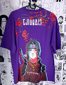 Футболка "Итачи" оверсайз двухсторонняя (Фиолетовая)