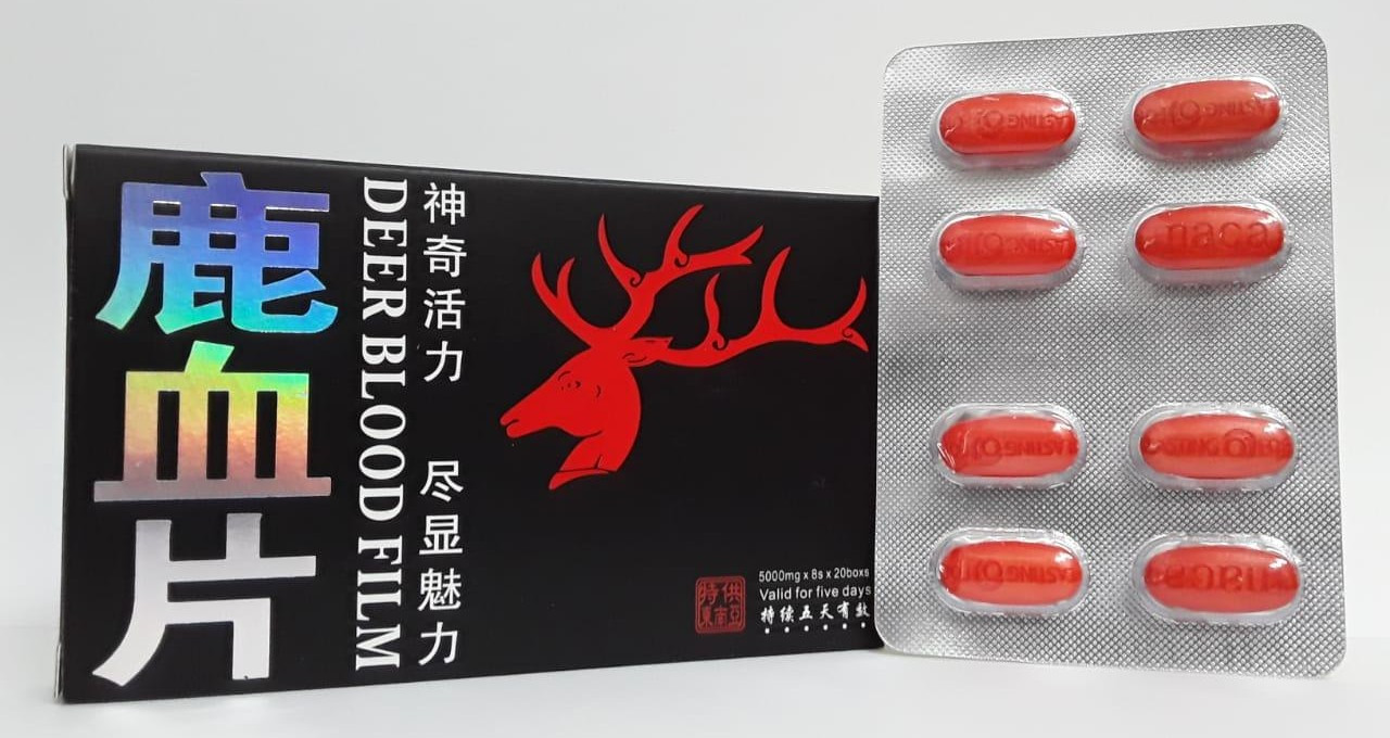 Deer Blood Film средство для повышения потенции, блистер 5000мг*8 капсул, 20гр
