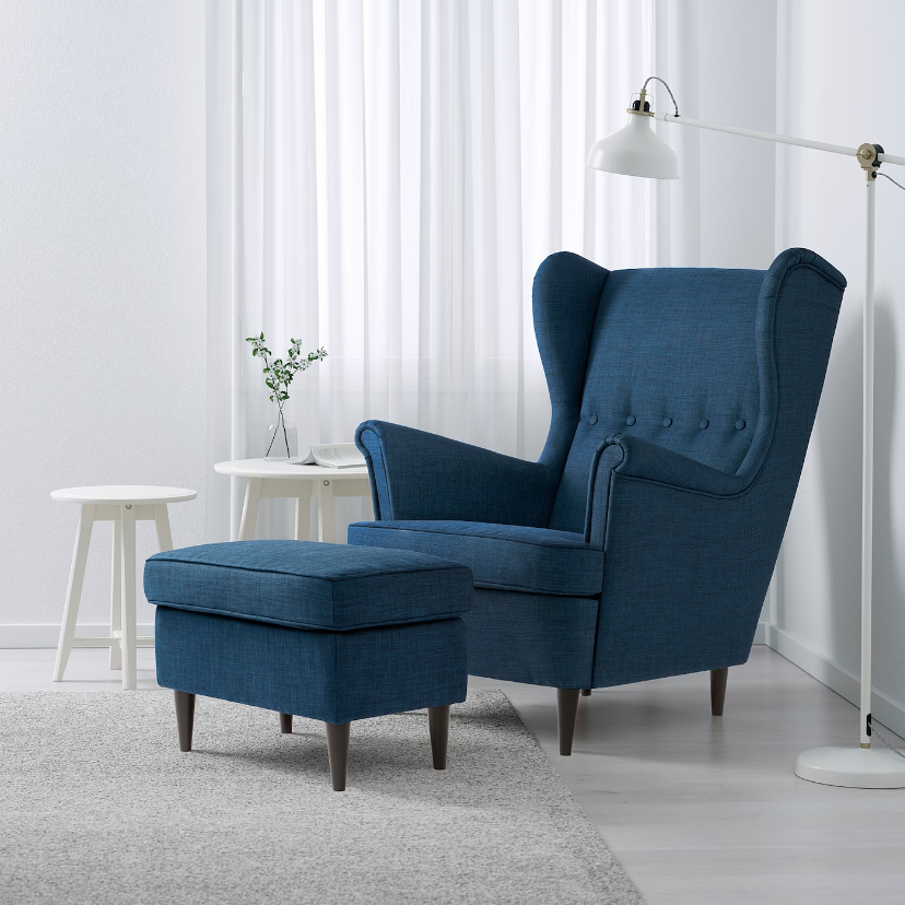 Кресло ТОЙВО (TOIVO / STRANDMON, ткань Skiftebo), тёмно-синий - фото 2 - id-p103273192