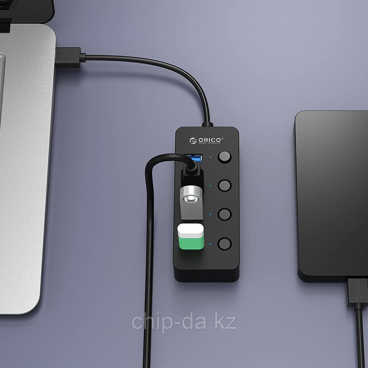 USB 3.0-разветвитель ORICO W9PH4-U3-V1-BK-BP, 4 порта
