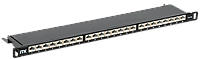 ITK 0,5U патч-панель мысық.6A STP 24 порты экрандалған (Dual IDC) жоғары тығыздықтағы