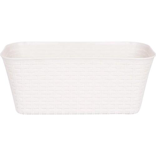 Ящик балконный Idea Ротанг 40x18x16 см v11 л пластик белый