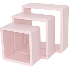 Полка кубическая, 20х10 см/24х10 см/28х10 см, цвет розовый, 3 шт.