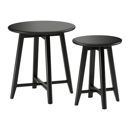 Комплект столов КРАГСТА 2 шт черный ИКЕА, IKEA, фото 2