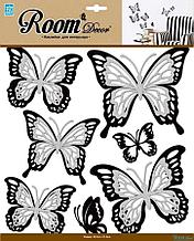 Элемент декоративный ROOM DECOR Многослойные бабочки с серебр. блесткам REA 5001