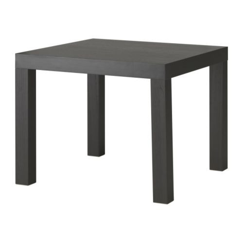 Столик придиванный ЛАКК черно-коричневый 55x55 см икеа Астана, IKEA