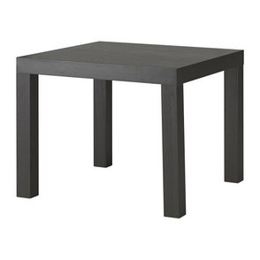 Столик придиванный ЛАКК черно-коричневый 55x55 см икеа Астана, IKEA, фото 2