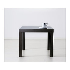 Столик придиванный ЛАКК черно-коричневый 55x55 см икеа Астана, IKEA, фото 3