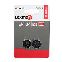 Батарейка литиевая Lexman CR2025, 2 шт.