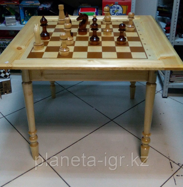 Стол-доска сувенирный+фигуры шахматные к сувенирному столу d=55-60мм, высота: 126-196мм