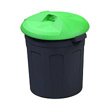 Контейнер для мусора 50 л, пластик, цвет зелёный/чёрный