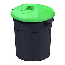 Контейнер для мусора 90 л, пластик, цвет зелёный/чёрный