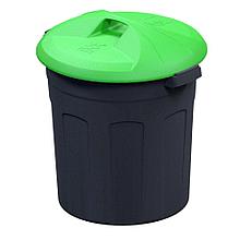 Контейнер для мусора 70 л, пластик, цвет зелёный/чёрный