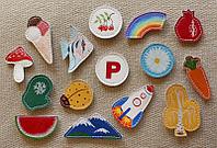 Набор значков с буквой Р для логопедической улитки