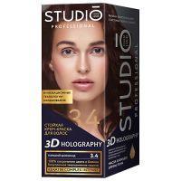 3.4 Стойкая крем-краска для волос 3D HOLOGRAPHY Studio Professional ГОРЬКИЙ ШОКОЛАД