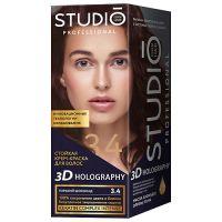 3.4 Стойкая крем-краска для волос 3D HOLOGRAPHY Studio Professional ГОРЬКИЙ ШОКОЛАД - фото 1 - id-p103323018