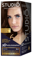 6.4 Стойкая крем-краска для волос 3D HOLOGRAPHY Studio Professional ШОКОЛАД