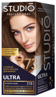 7.73 Стойкая крем-краска для волос 3D HOLOGRAPHY Studio Professional ЯНТАРНО-РУСЫЙ