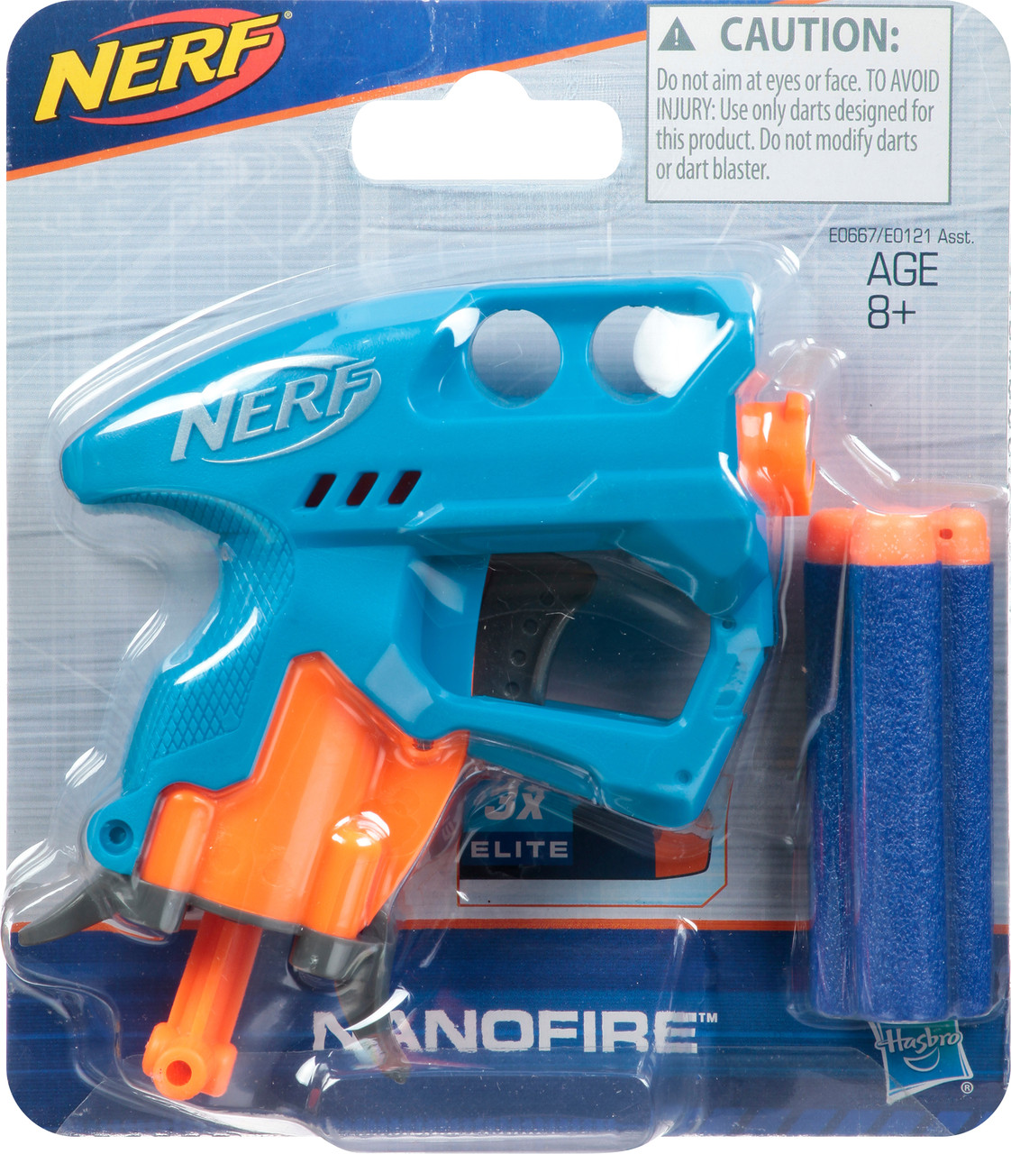 Hasbro Nerf N-Strike Нерф Бластер Пистолет Нано Фаер, NanoFire E0667 синий