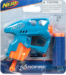 Hasbro Nerf N-Strike Нерф Бластер Пистолет Нано Фаер, NanoFire E0667 синий