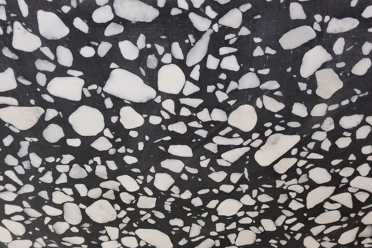 Искусственный мрамор, Серый в крупную белую крапинку, размер 2730*1830*18мм
