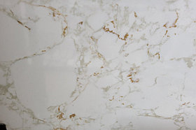 Искусственный мрамор, Белый с золотыми прожилками, размер 2730*1830*18мм