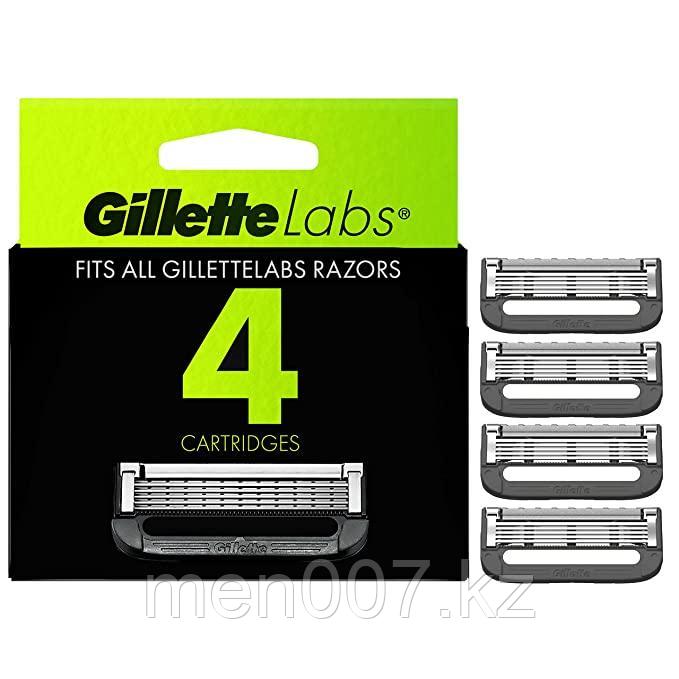 GilletteLabs 4 картриджа (совместимо со станками со скрабирующей полоской и с функцией подогрева) США - фото 1 - id-p103329695