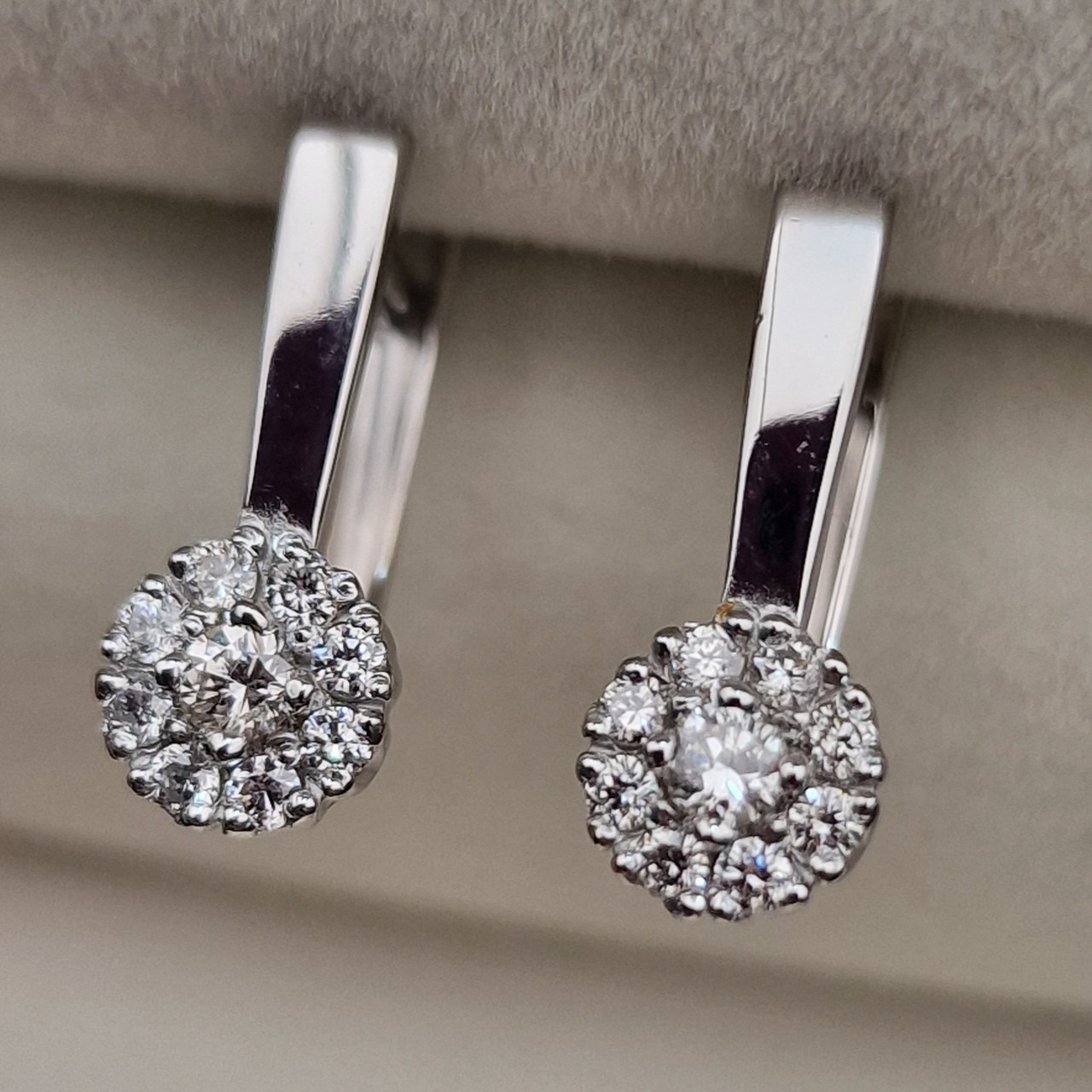 Золотые серьги с бриллиантами 0.33Ct VS1/G, VG-Cut