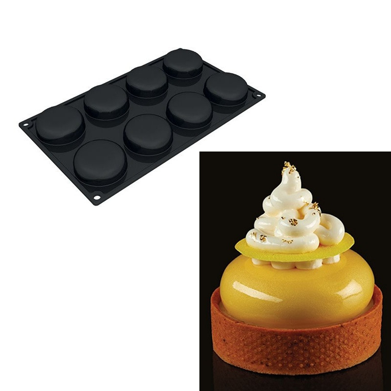 Форма силиконовая PAVOFLEX для пирож. 3D Round d60мм h20мм, 48мл, 8 ячеек PX3200