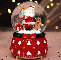 Музыкальный снежный шар большой "Дед Мороз и Пряня", 12см. 2051В
