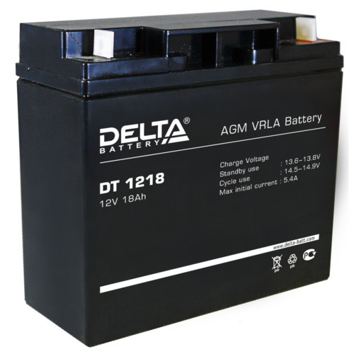 Delta DT 1218 18 А\ч, 12В сменные аккумуляторы акб для ибп (DT 1218) - фото 1 - id-p103350102