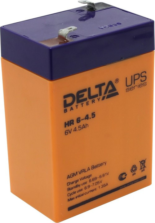 Delta Battery Аккумуляторная батарея Delta HR 6-4.5 сменные аккумуляторы акб для ибп (HR 6-4.5) - фото 1 - id-p103350724