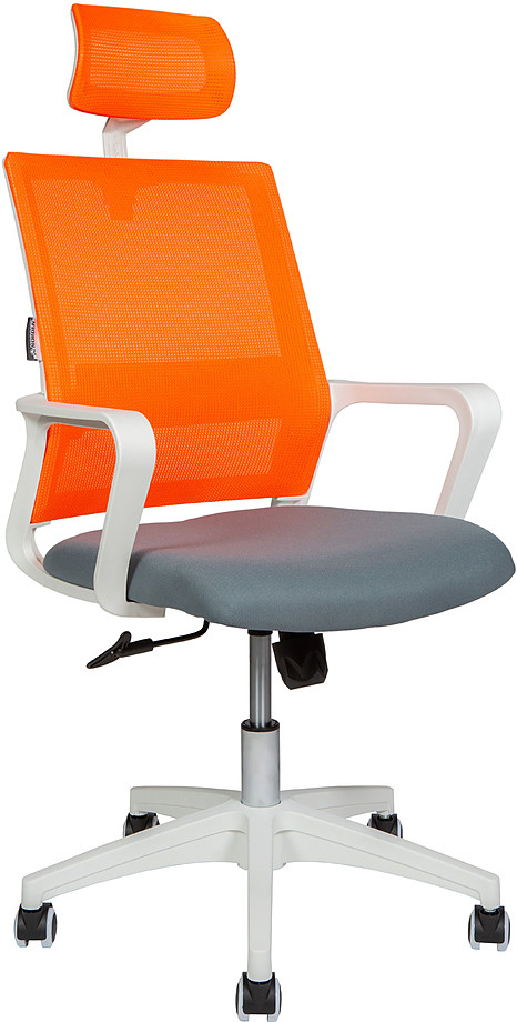 Кресло NORDEN Бит белый+оранжевый+темно-серый
