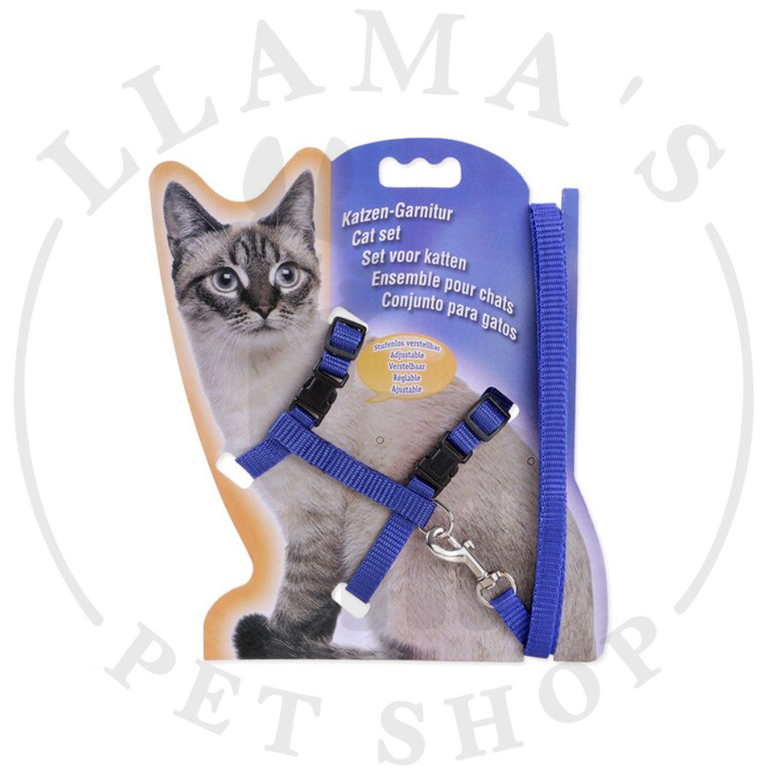 Llama Шлейка для кошек размер S Цвет Синий - фото 1 - id-p103385514